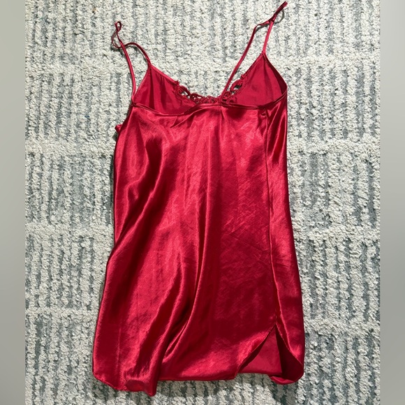 Vintage secret treasures red satin sexy slip dress size M - Picture 6 of 7